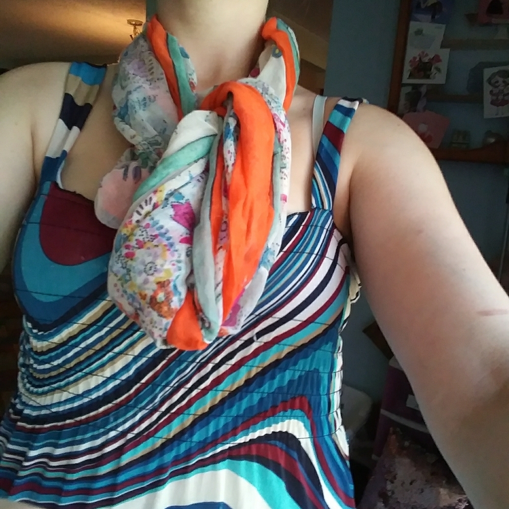 Multicolor Infinity Scarf Scattered Paisley